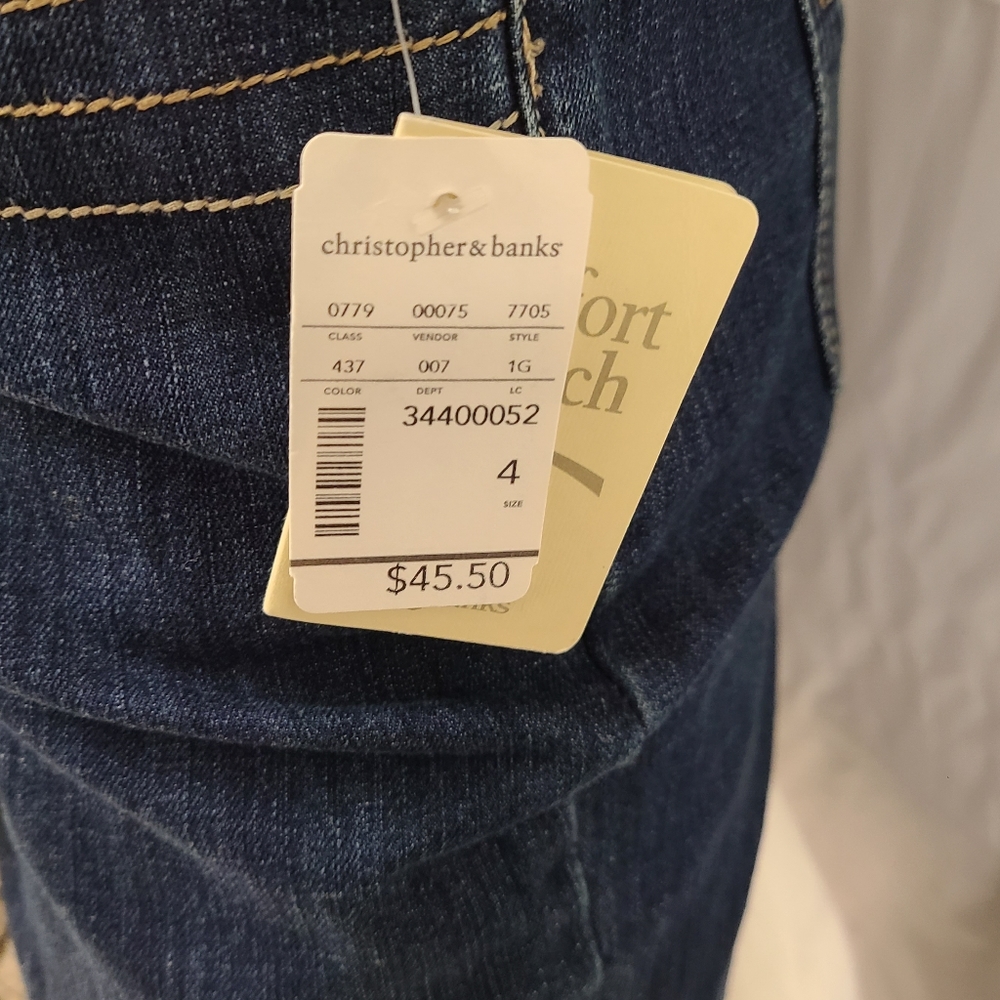 New with Tags Christopher & Banks Jean Capri Pants Size 4 - Picture 6 of 8